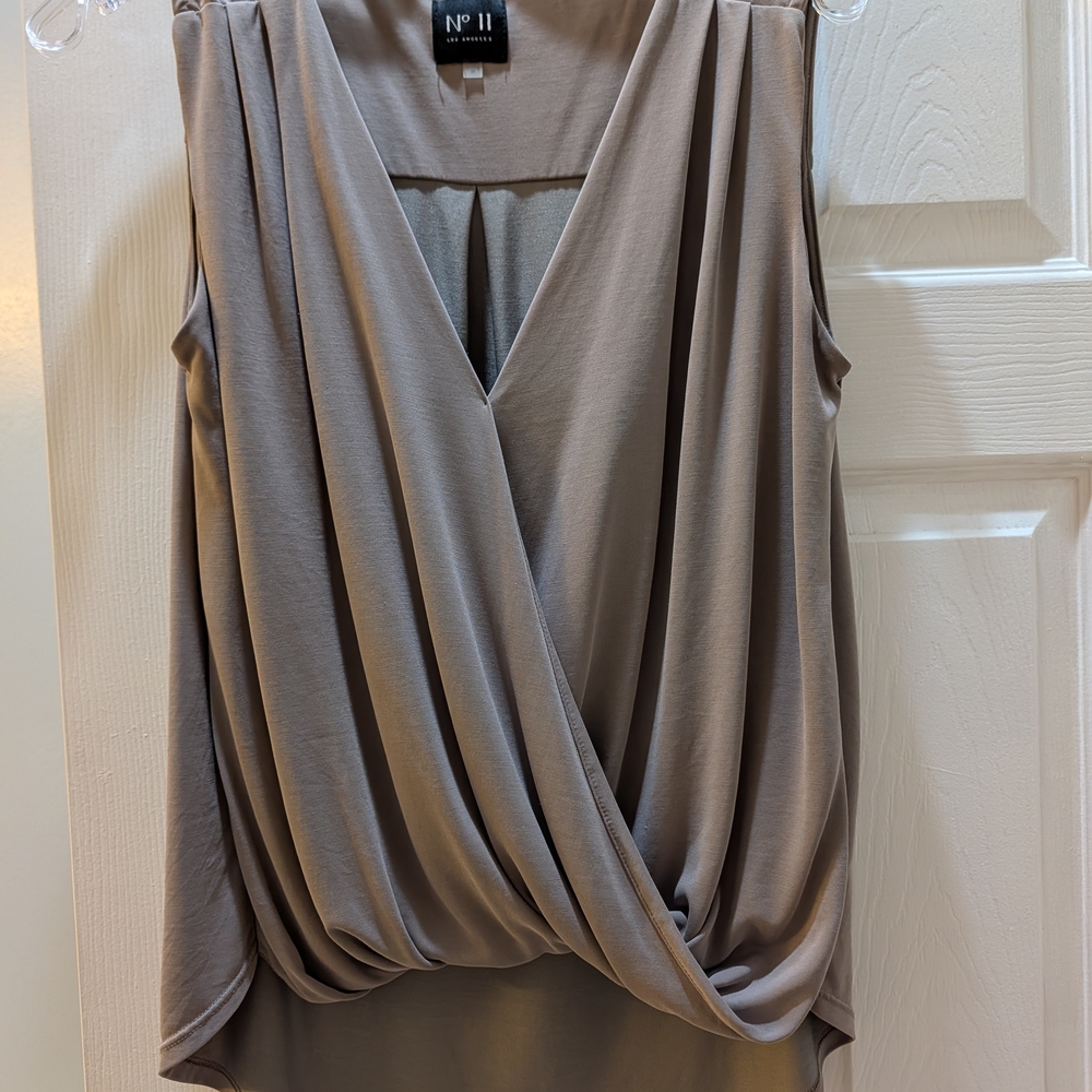 Taupe Draped Surplice Camisole
